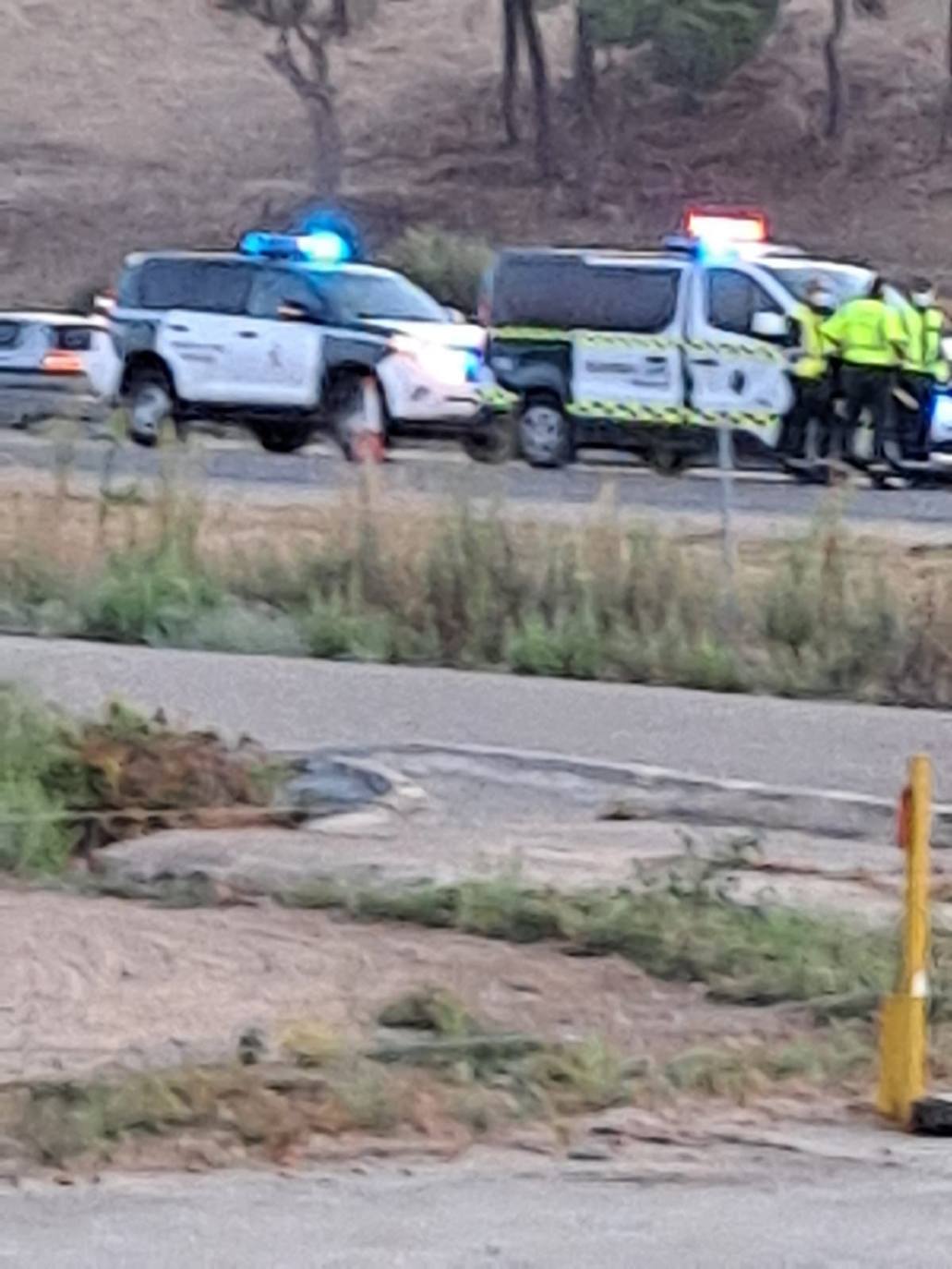 Accidente de un camión en la A-6 a la alttura de rueda.