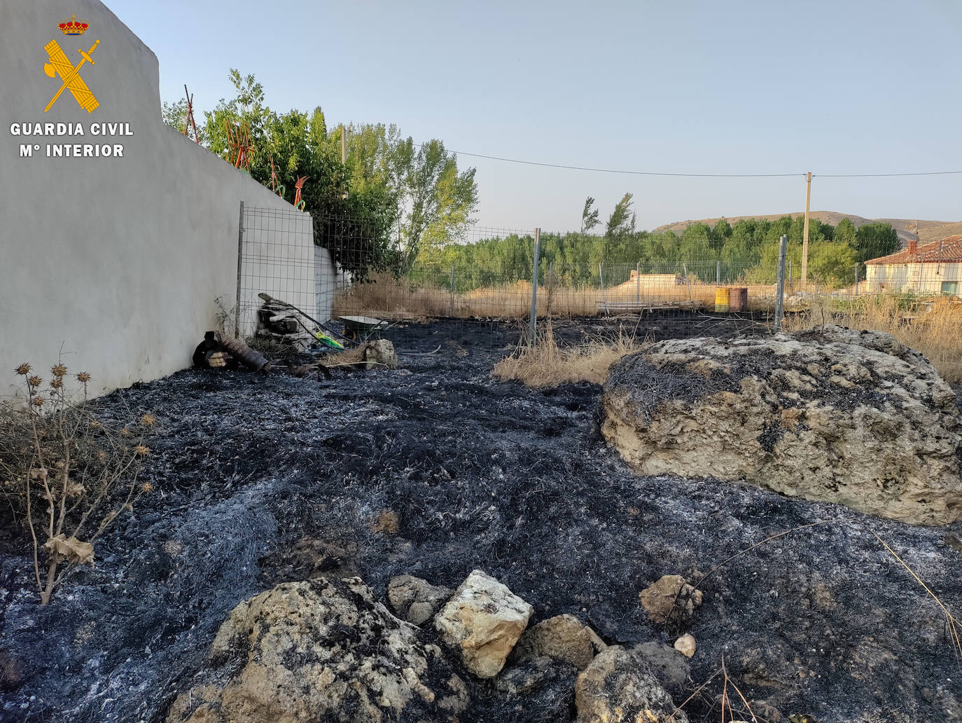 Lugar donde se produjo el incendio en Fuentidueña.