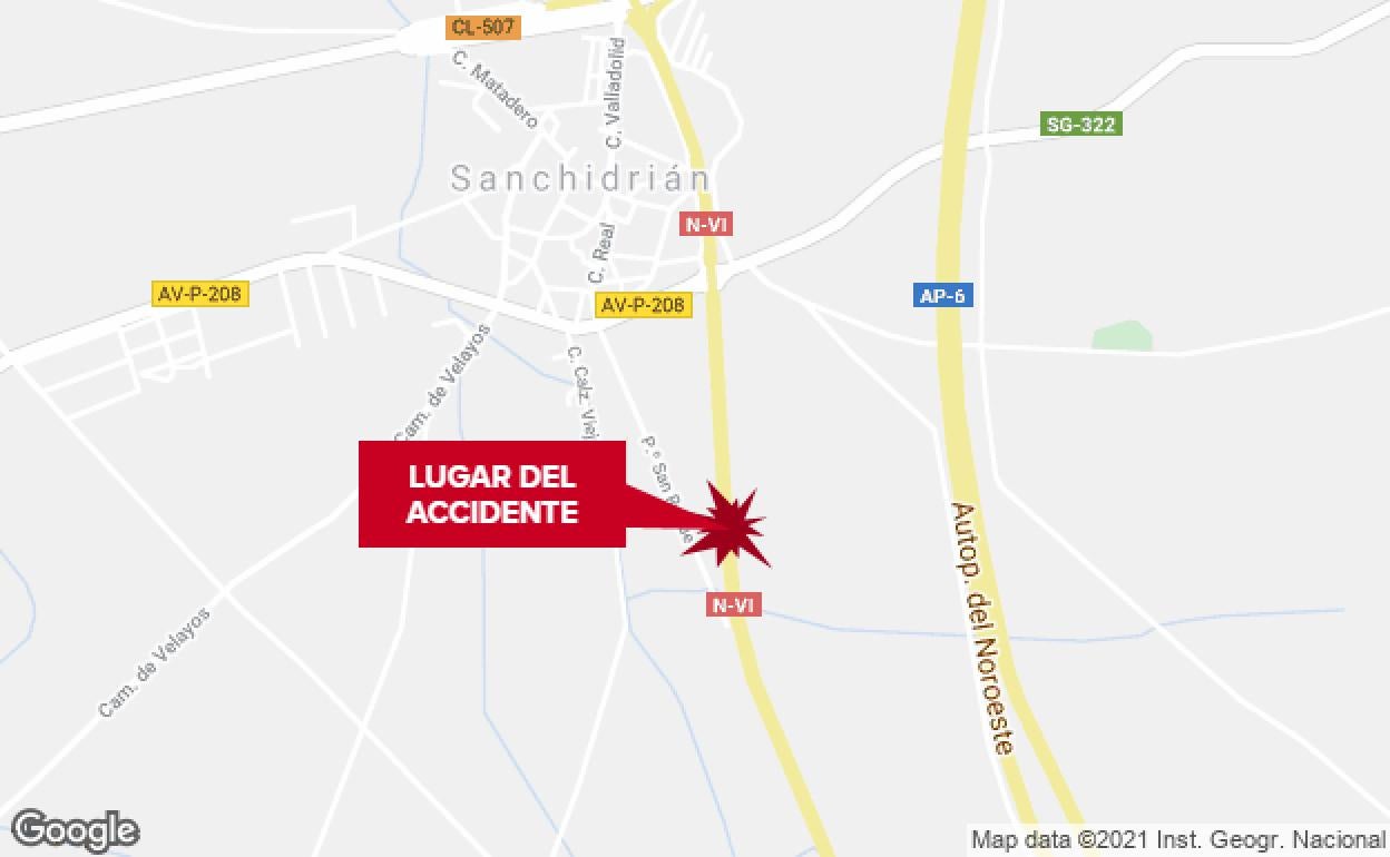 Zona del lugar del accidente.