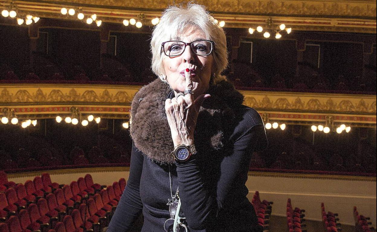 Concha Velasco en el Teatro Calderón, en 2019. 