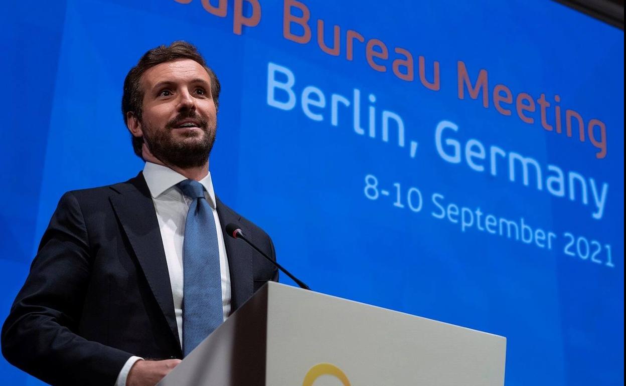 Pablo Casado, en el encuentro del Partido Popular Europeo en Berlín el 9 de septiembre. 