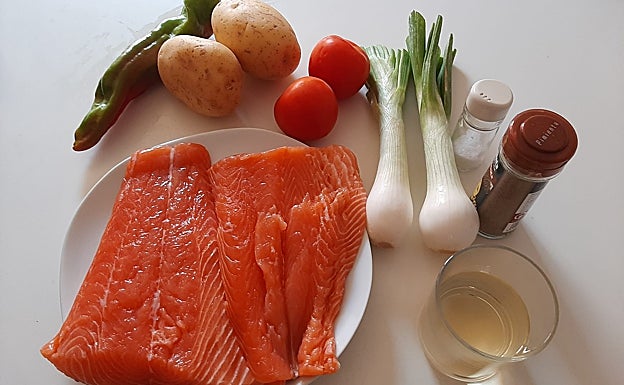 Imagen principal - Ligero salmón al horno