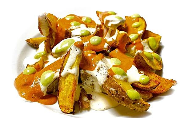 Patatas bravas con las que compite el cocinero Daniel Velázquez Vegas, de El Horno de la Viña de Rueda, en Medina del Campo. 