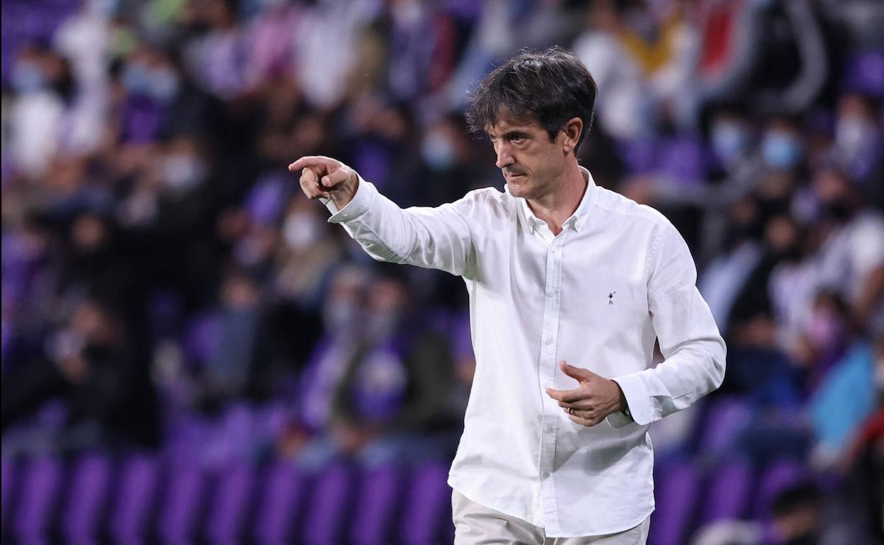 Pacheta durante el partido del pasado domingo en Zorrilla ante el Alcorcón