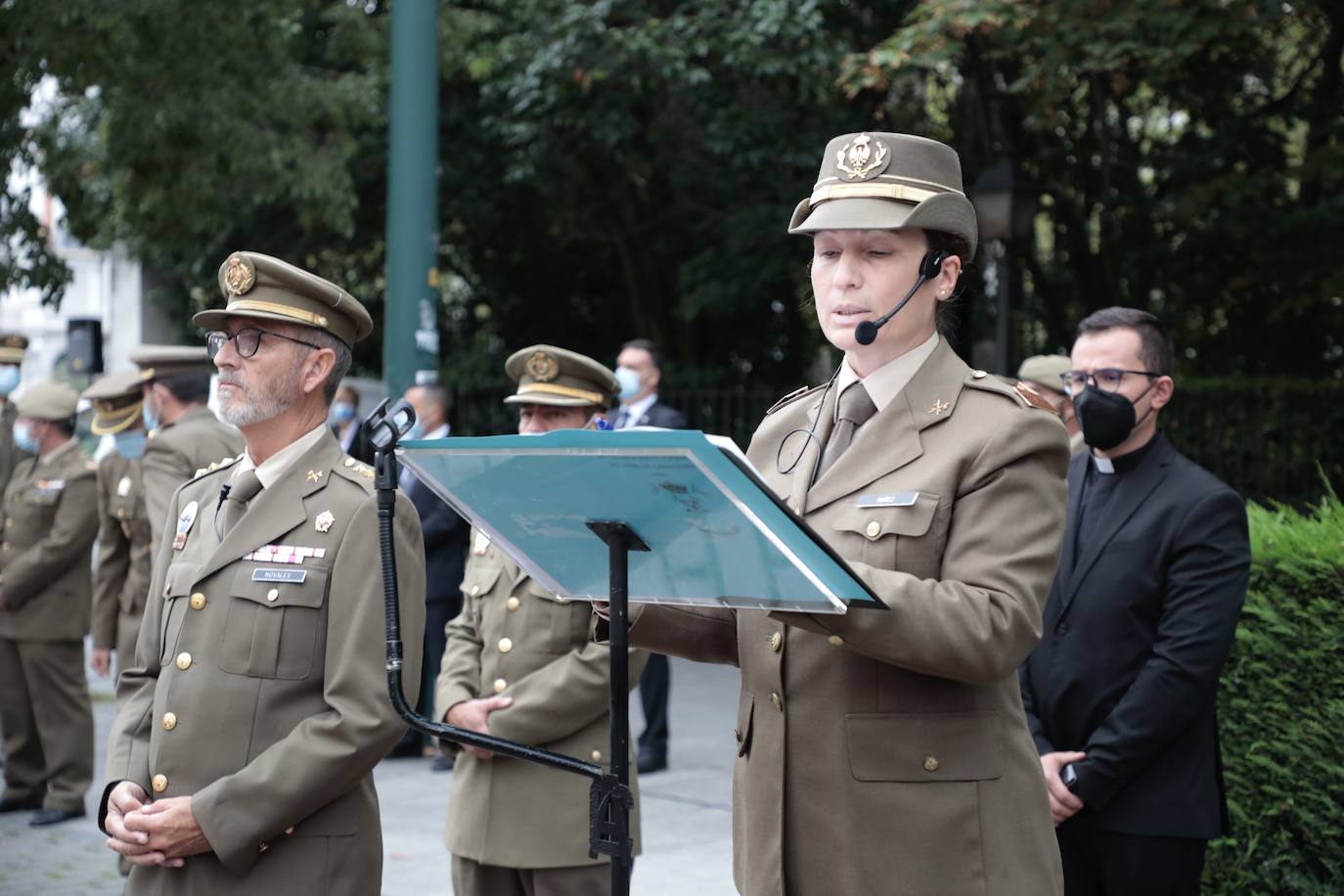 Acto del centenario de la gesta del regimiento Alcántara, en la Academia de Caballería.