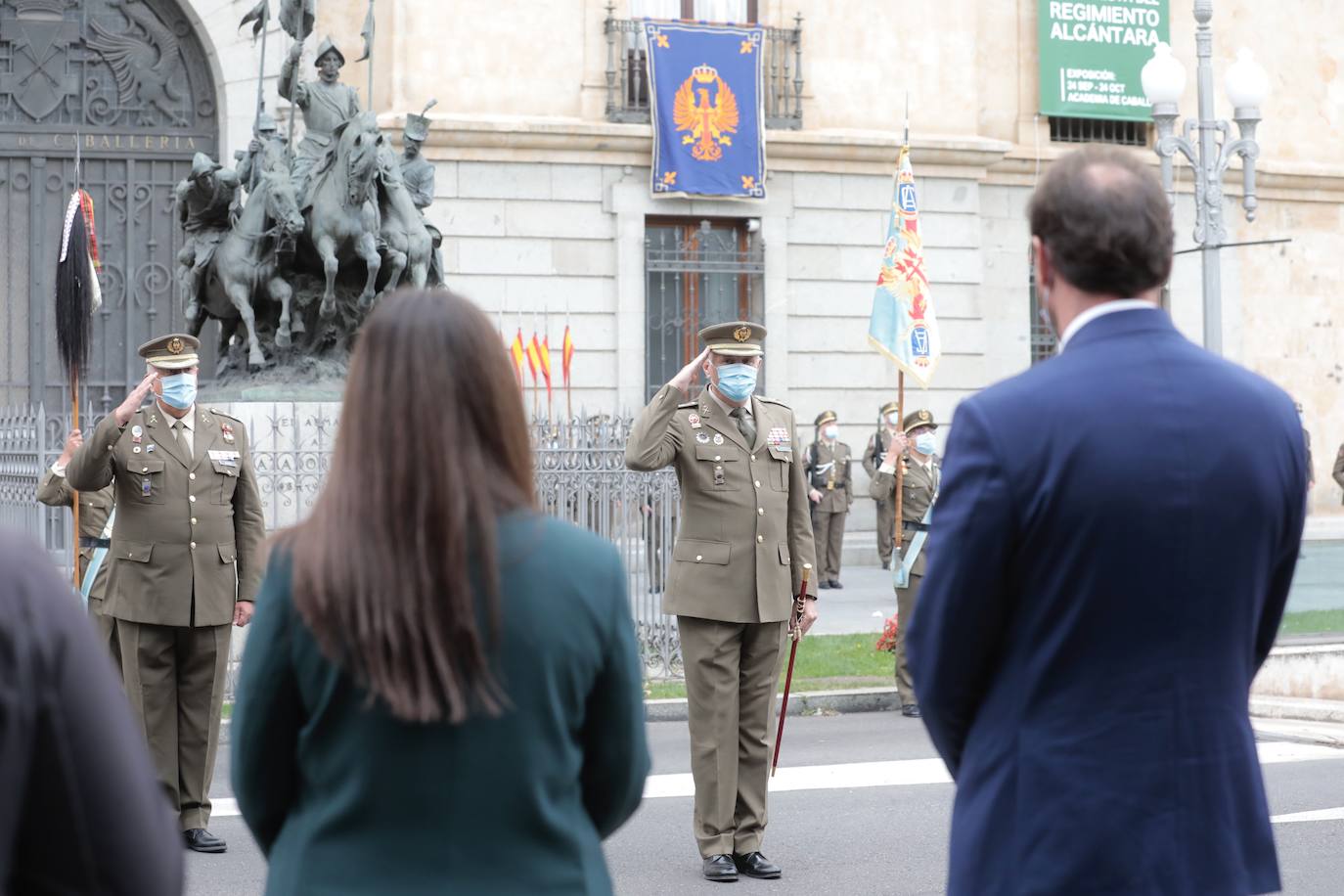 Acto del centenario de la gesta del regimiento Alcántara, en la Academia de Caballería.