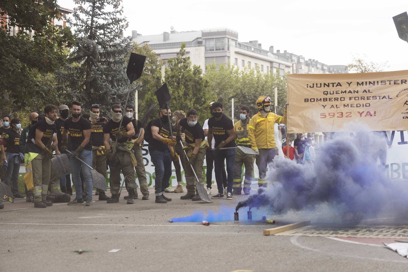 Fotos: Aspecto de la manifestación que arrancó bajo la estatua de Colón