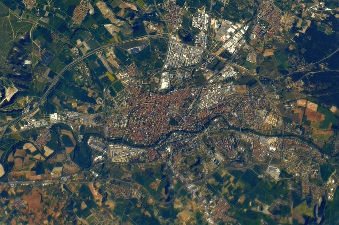 Valladolid, vista desde el espacio en la imagen que llamó la atención del astronauta Thomas Pesquet.