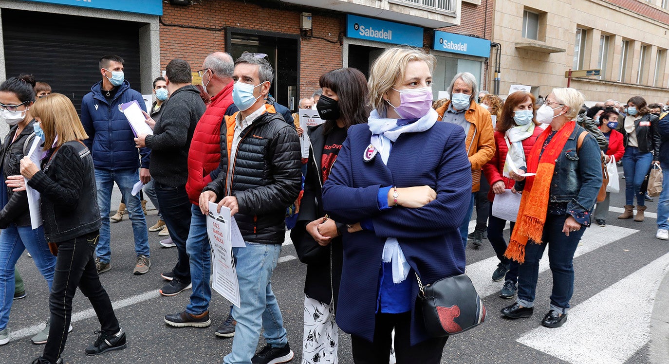 Manifestación en Palencia por la sanidad en el medio rural.