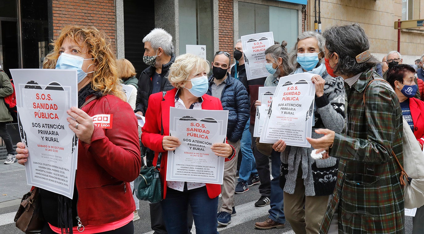 Manifestación en Palencia por la sanidad en el medio rural.