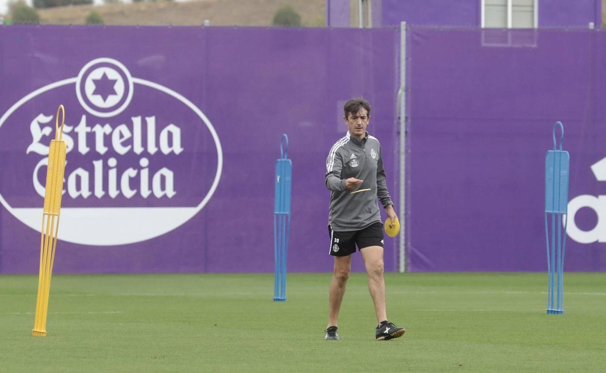 Pacheta en un entrenamiento del Real Valladolid