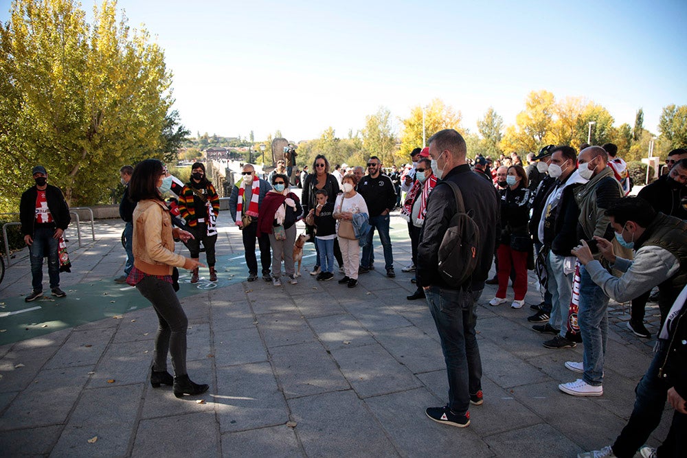 Ruta turística y gastronómica entre las aficiones de Unionistas y SD Logroñés para abrir la fiesta del fútbol popular