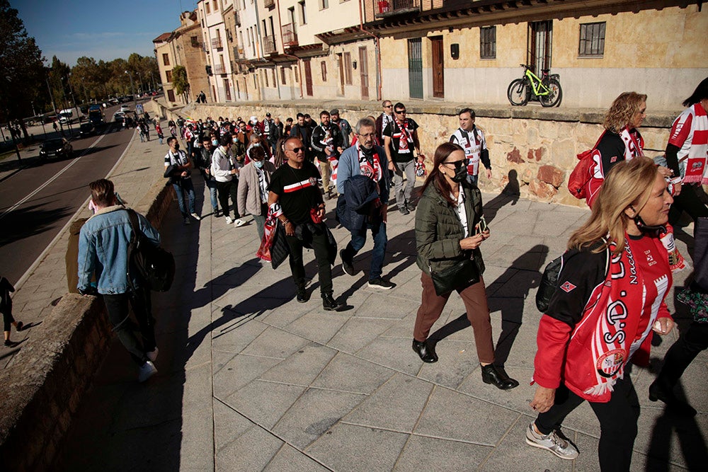 Ruta turística y gastronómica entre las aficiones de Unionistas y SD Logroñés para abrir la fiesta del fútbol popular