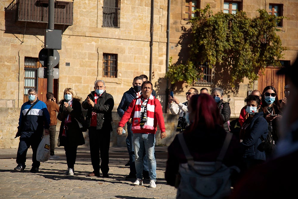 Ruta turística y gastronómica entre las aficiones de Unionistas y SD Logroñés para abrir la fiesta del fútbol popular