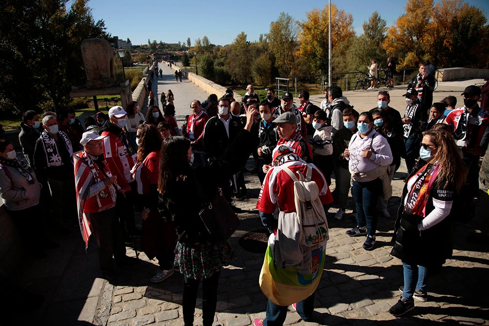 Ruta turística y gastronómica entre las aficiones de Unionistas y SD Logroñés para abrir la fiesta del fútbol popular