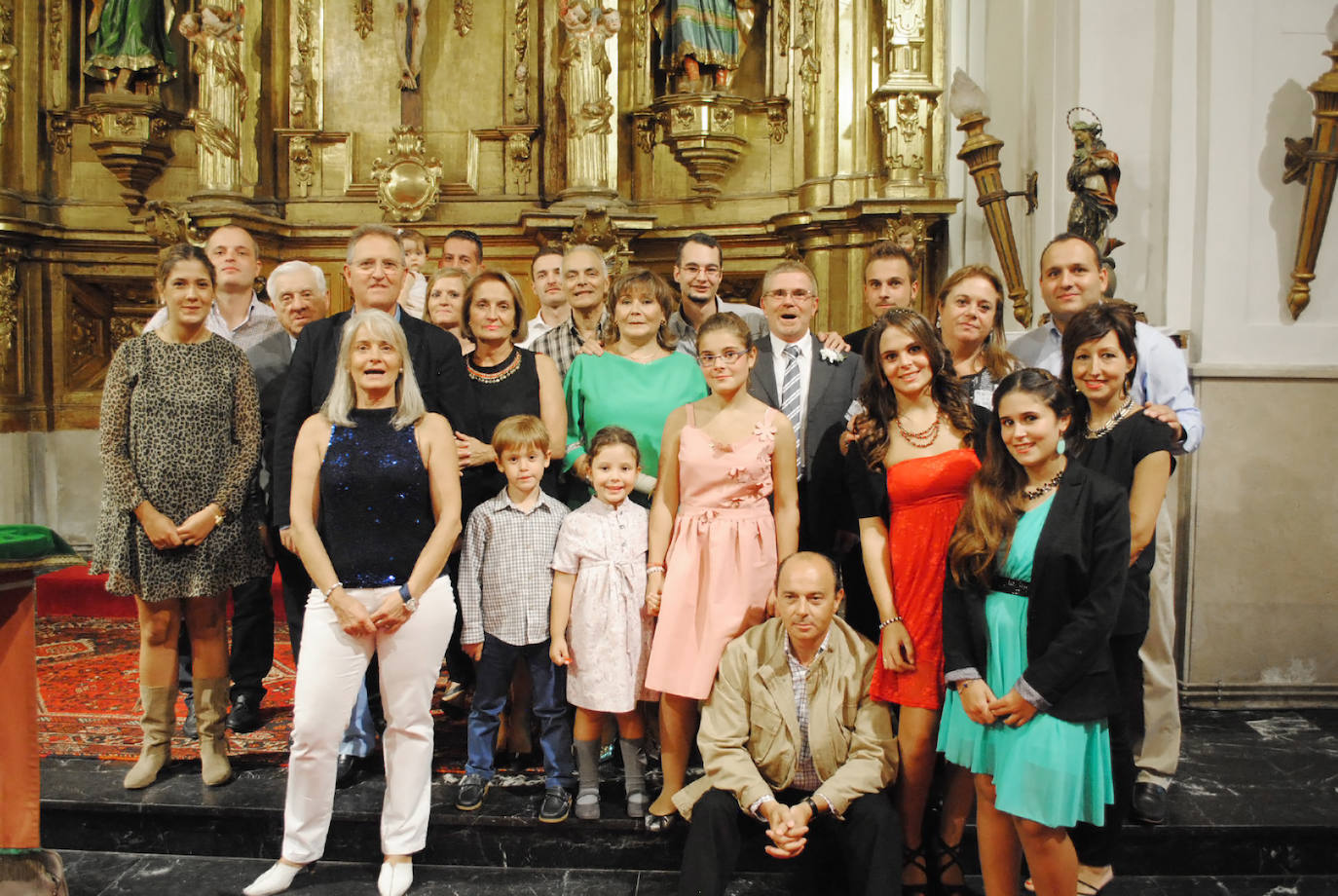 La familia Villa, durante una boda.