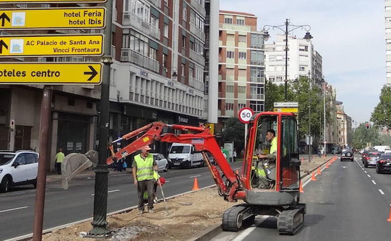 Obras en el Paseo del Hospital Militar. 