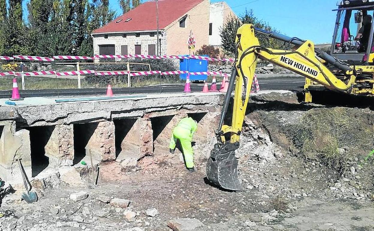 Obras en la travesía de Aldeonte. 