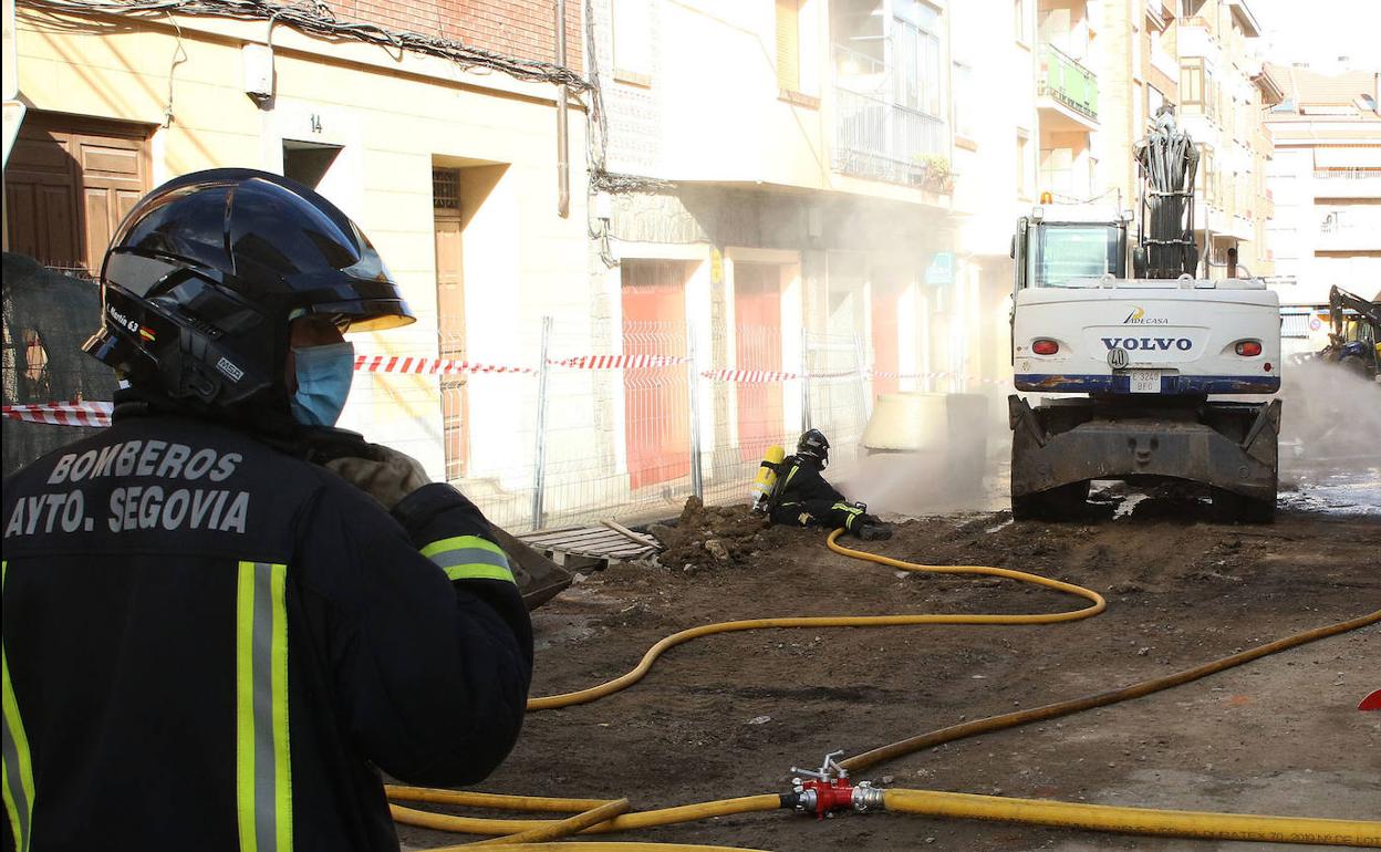 Efectivo del cuerpo de Bomberos de Segovia. 