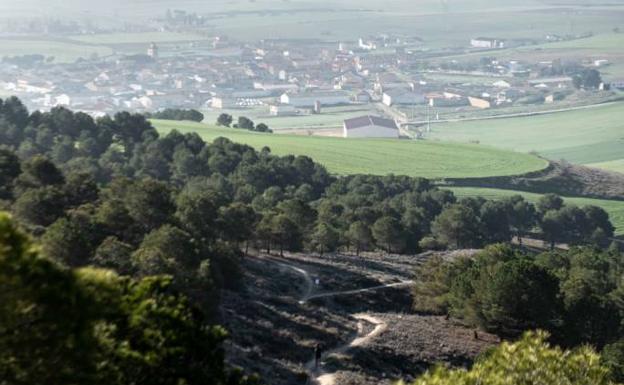 Vista de Geria desde uno de los cerros que bordean la localidad vallisoletana. 