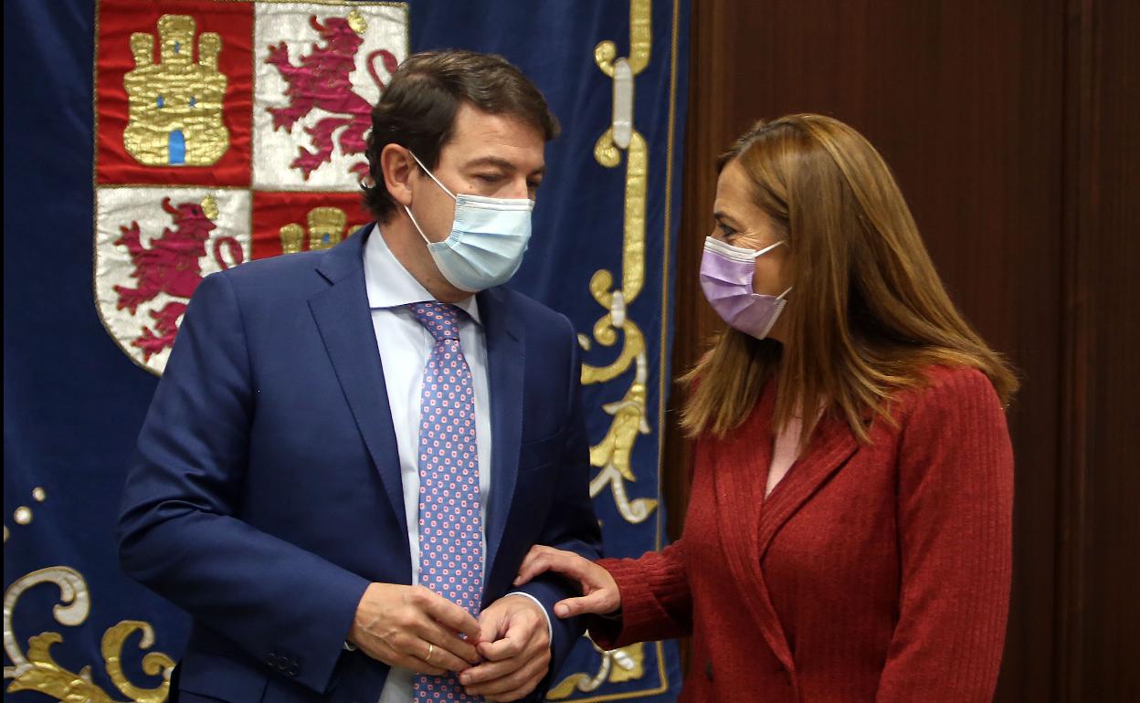 Mañueco y Barcones, este jueves.