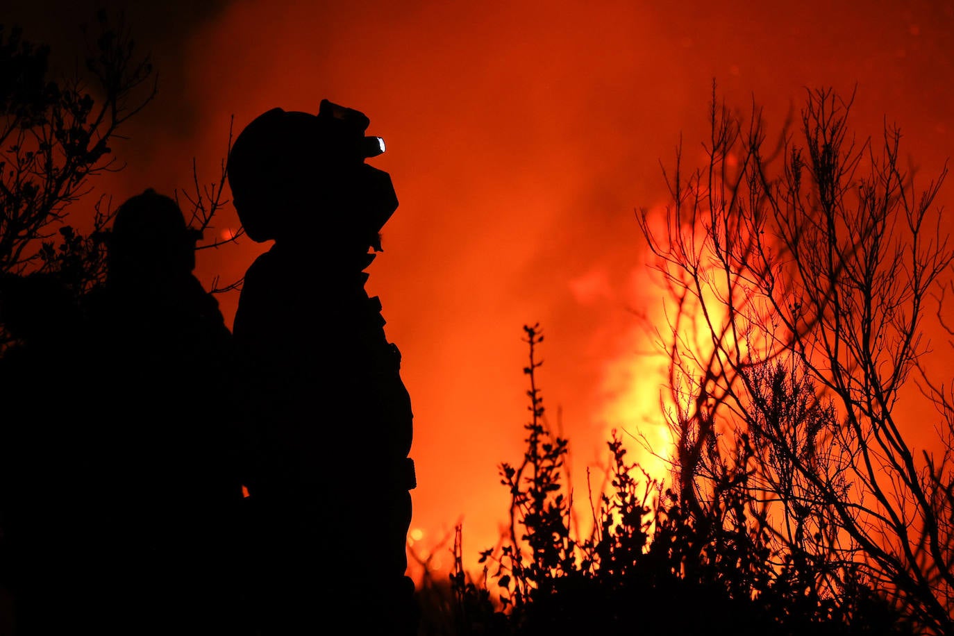 Un incendio sorprende por su virulencia en la Sierra de Francia. 