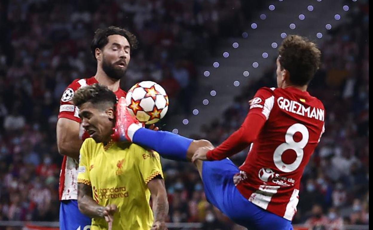 La acción de Griezmann sobre Firmino que le costó la roja y dos partidos de suspensión. 