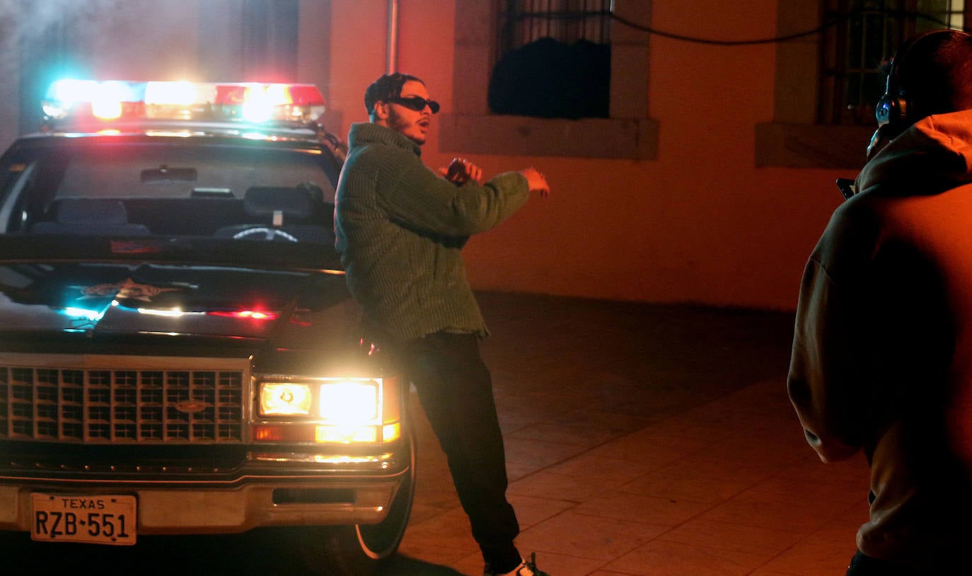 RVFV, durante el rodaje en la antigua cárcel de Segovia.