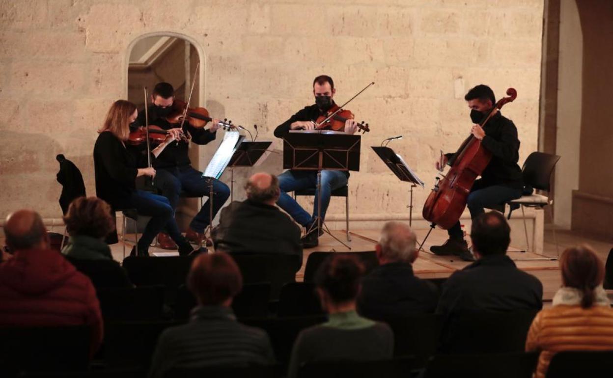 El Cuarteto Ribera, durante el ensayo general. 