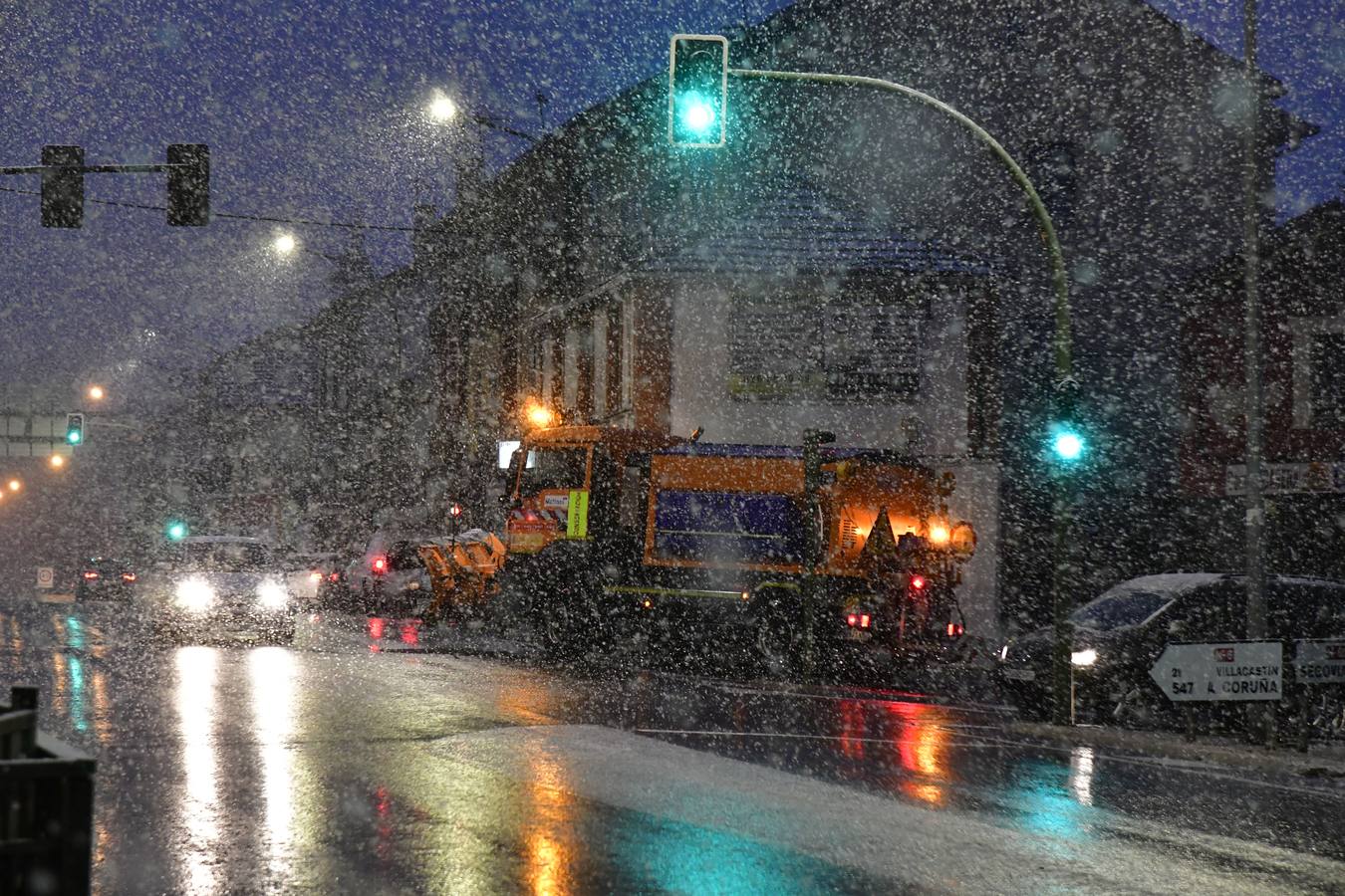 Nieve en El Espinar (Segovia).