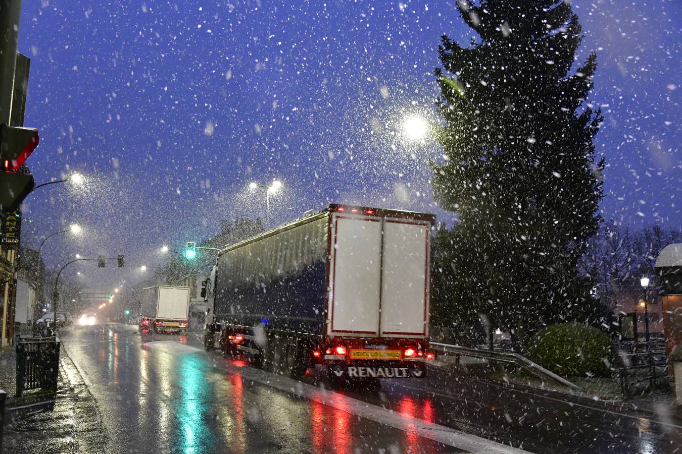 Nieve en El Espinar (Segovia).