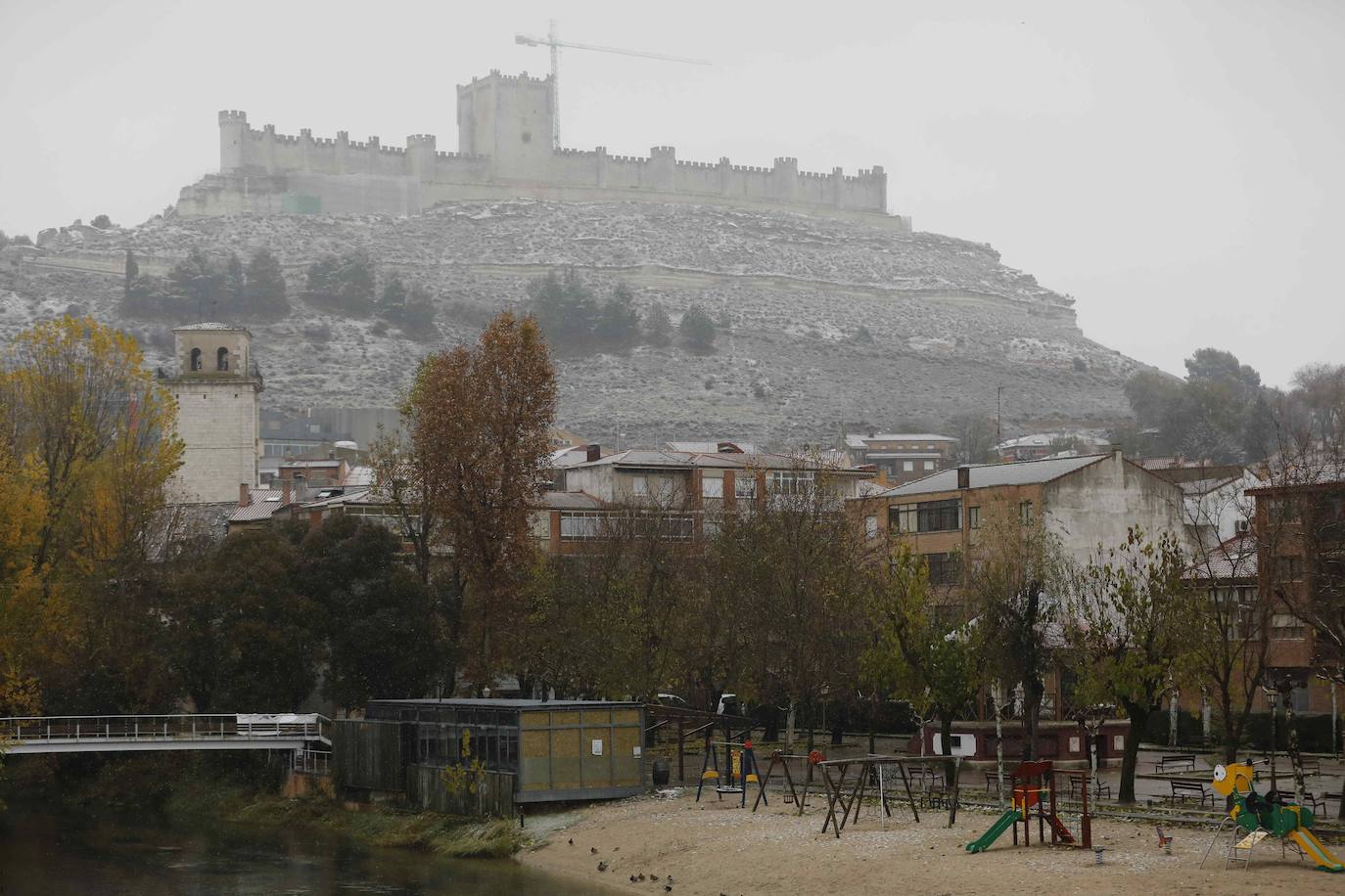 Nieve en Peñafiel. 