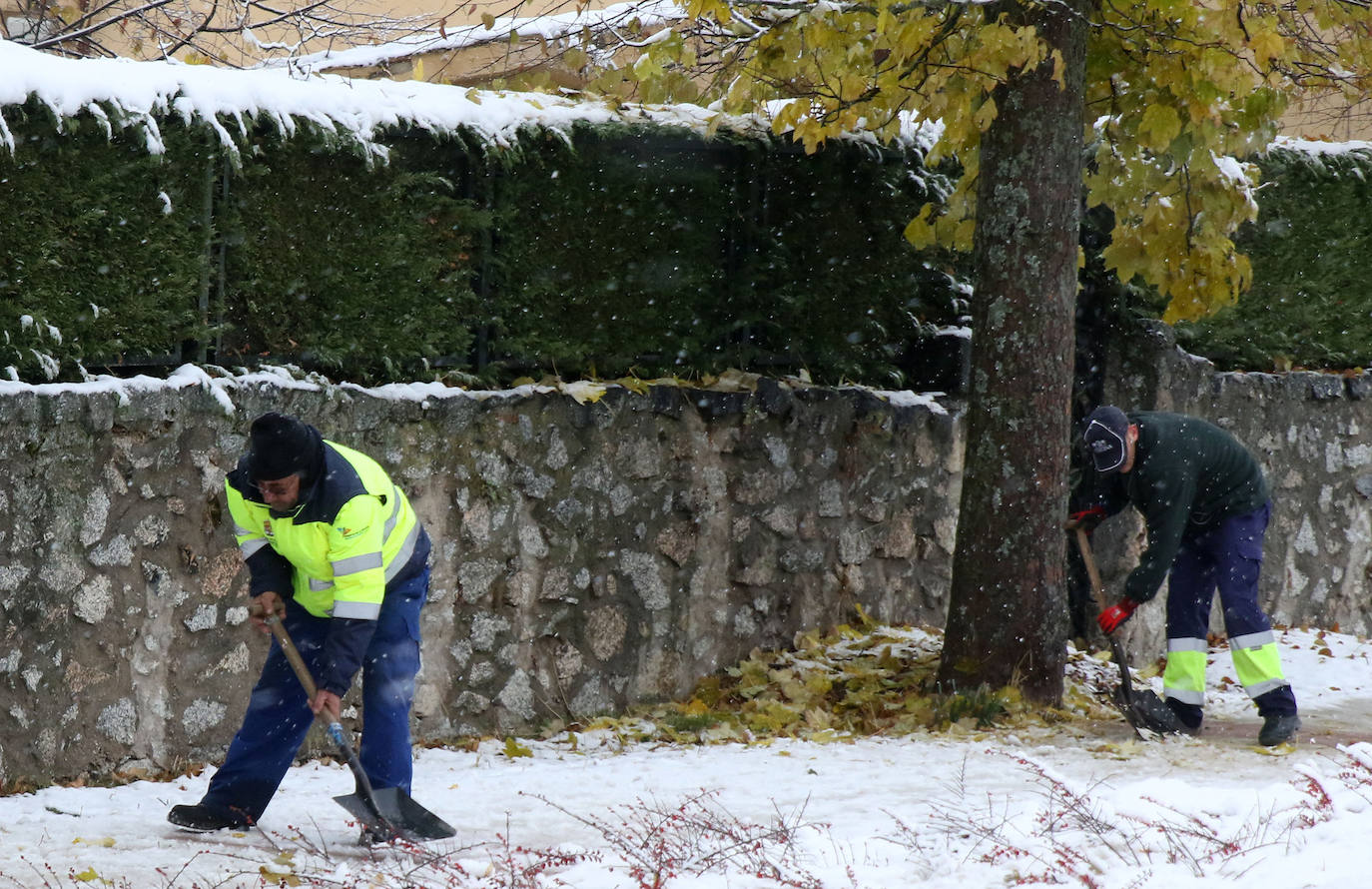 Nevada a primera hora del jueves en varios puntos de la provincia.