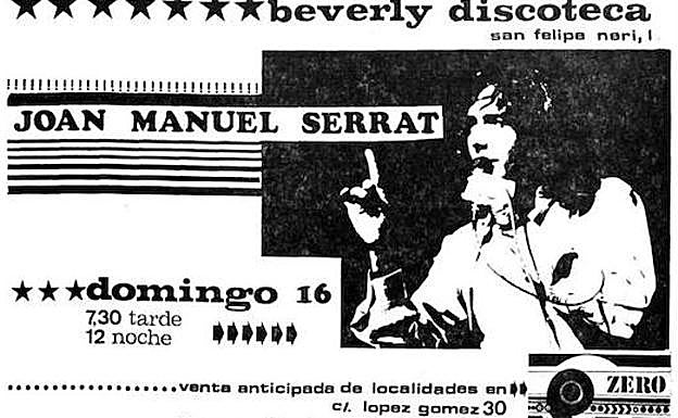 Anuncio de un concierto de Serrat, en septiembre de 1973 en Valladolid. 