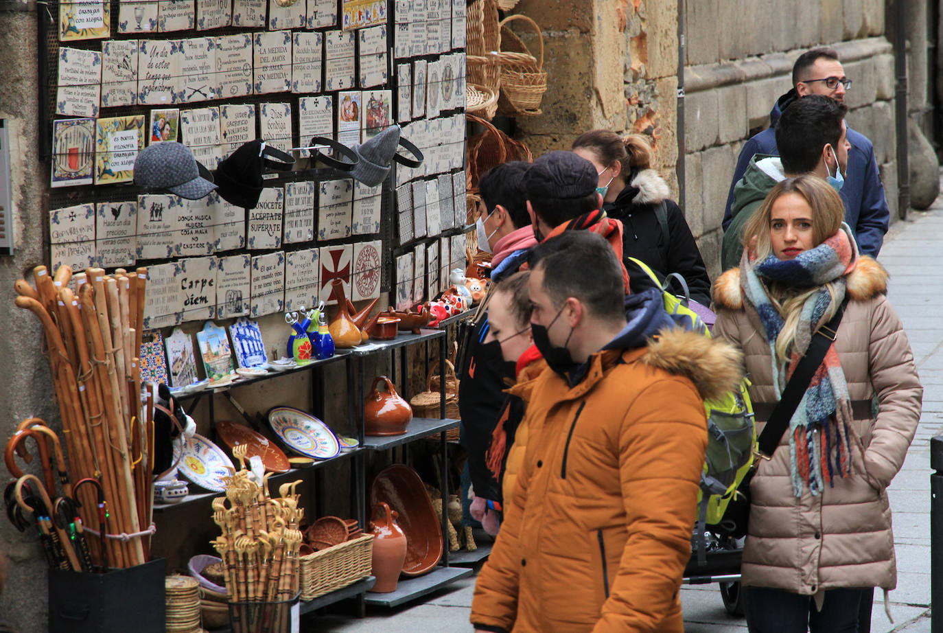 Ambiente en la ciudad durante este lunes festivo.
