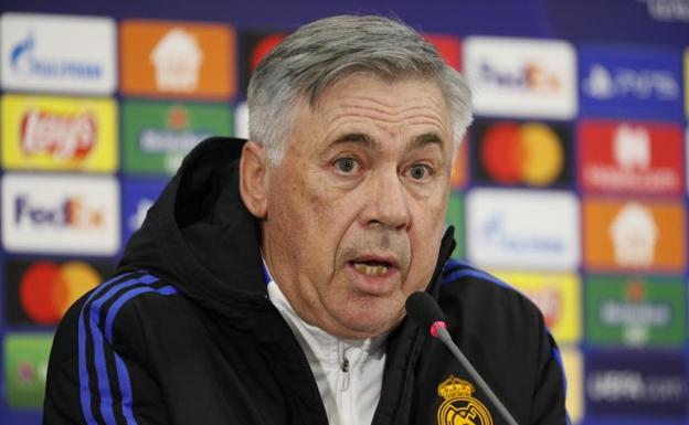 Carlo Ancelotti, en rueda de prensa. 