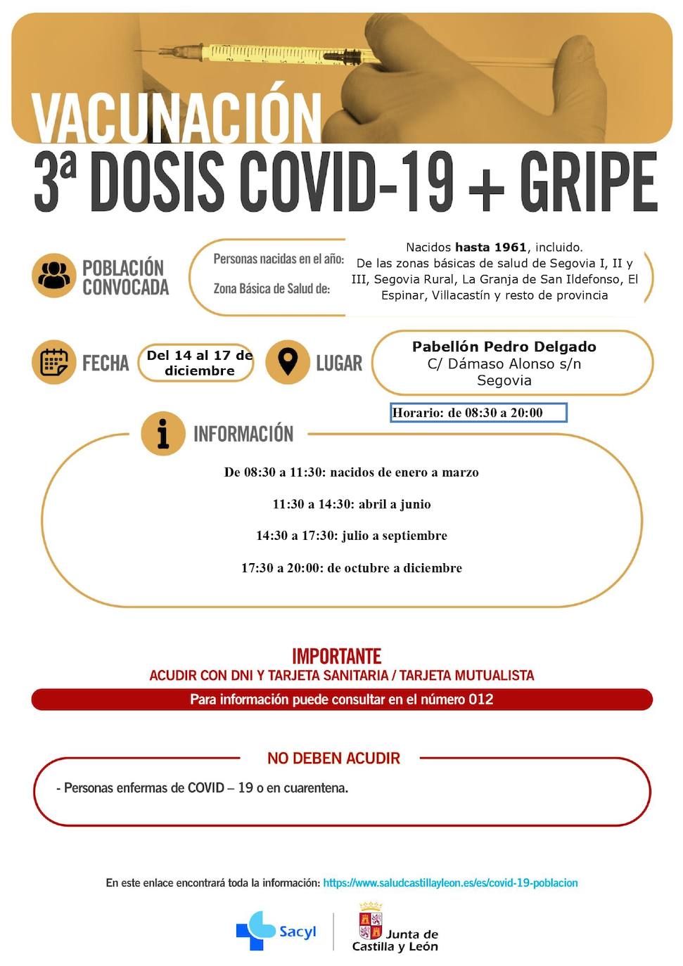 Información sobre la vacunación en Segovia.