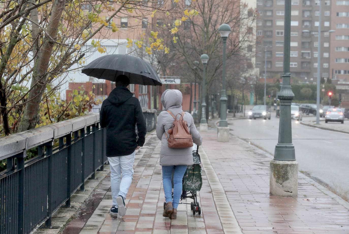 Lluvia y viento este martes en Valladolid. 