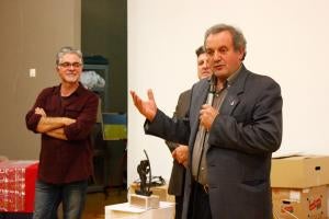 Blas Rodríguez recogiendo el Premio al Caminante en 2018.