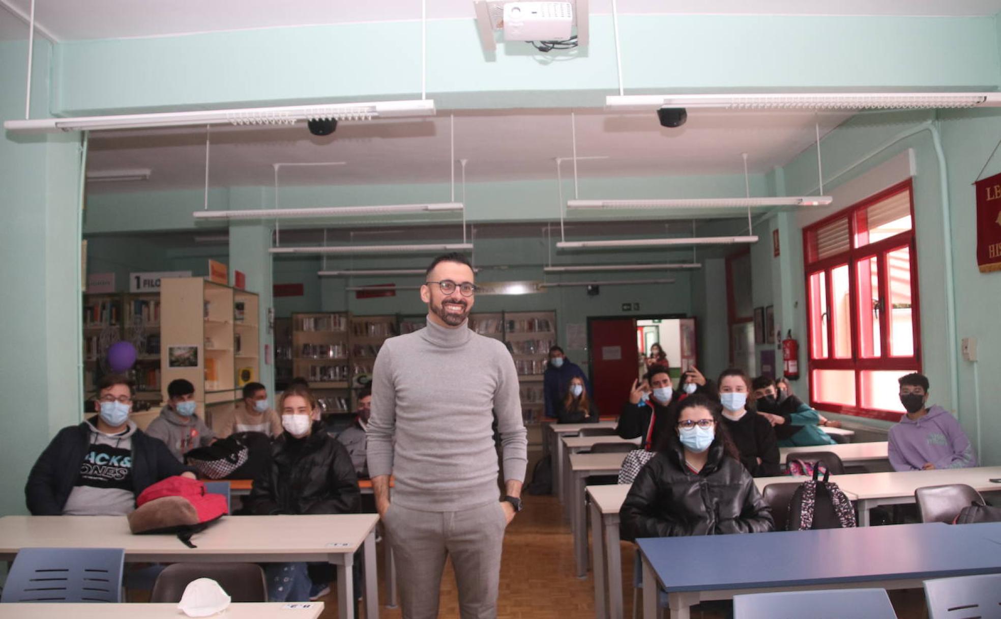 Gregorio Laguna, antes de su charla en el Marqués de Lozoya.