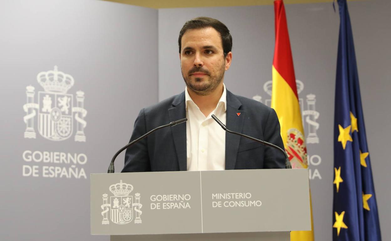 El ministro de Consumo. Alberto Garzón.