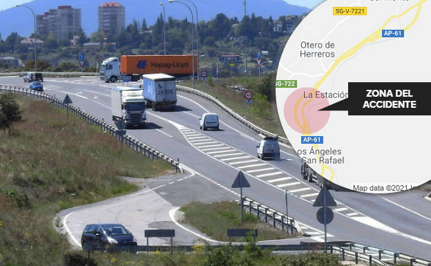 Zona en la que se ha producido el accidente en la tarde de este miércoles.