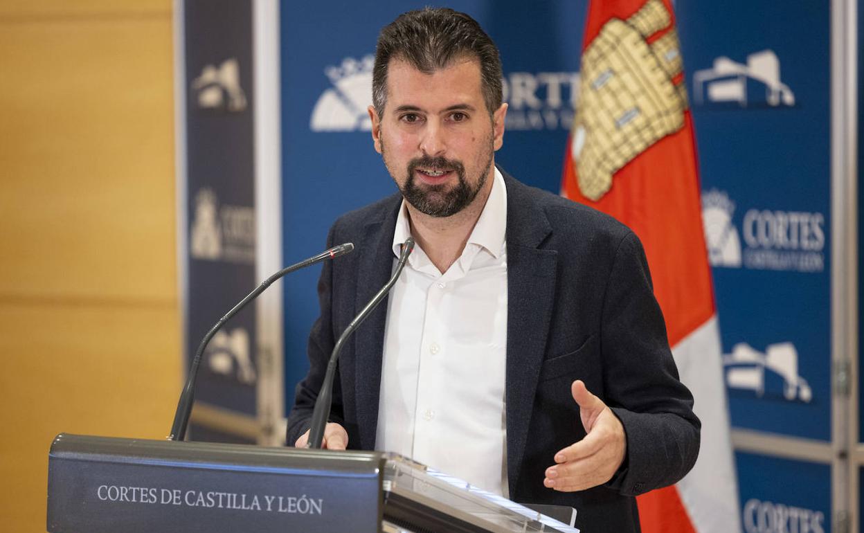 Luis Tudanca, el pasado día 20, en las Cortes de Castilla y León tras conocer el adelanto electoral.