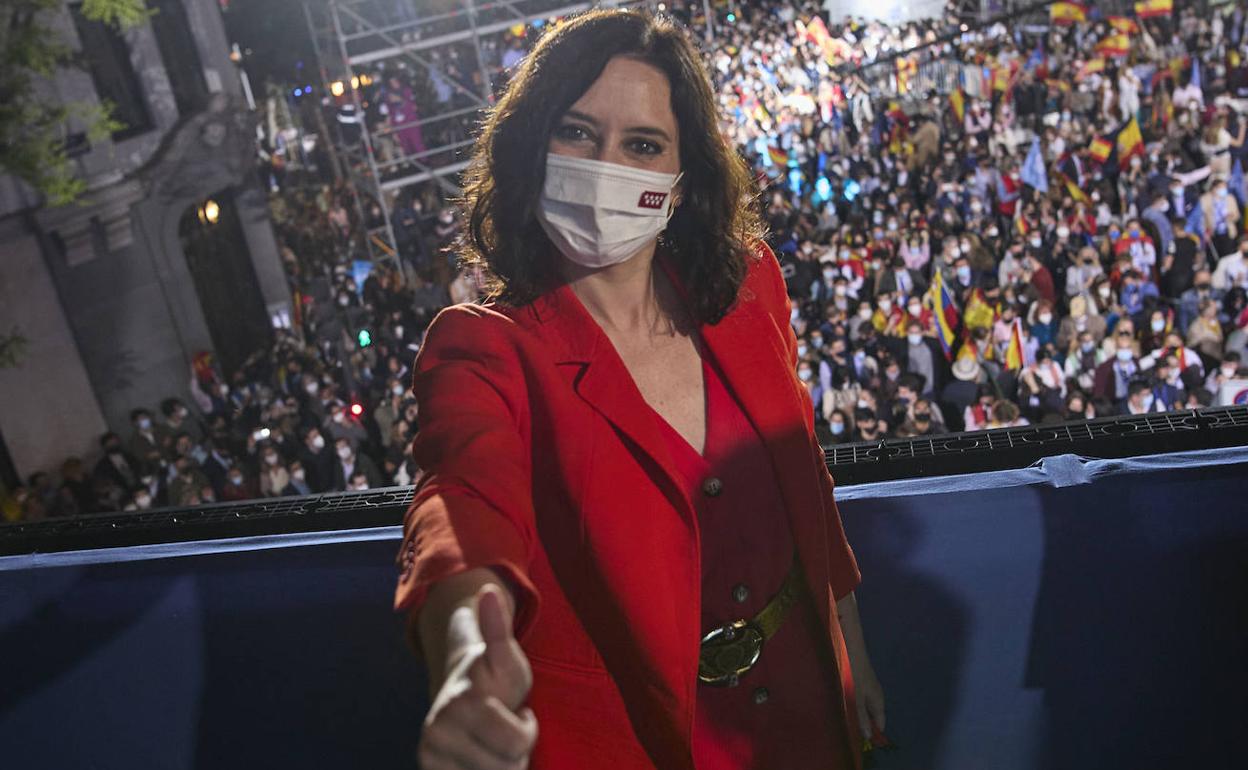 Isabel Díaz Ayuso, tras su amplia victoria en las elecciones del 4 de mayo en Madrid.