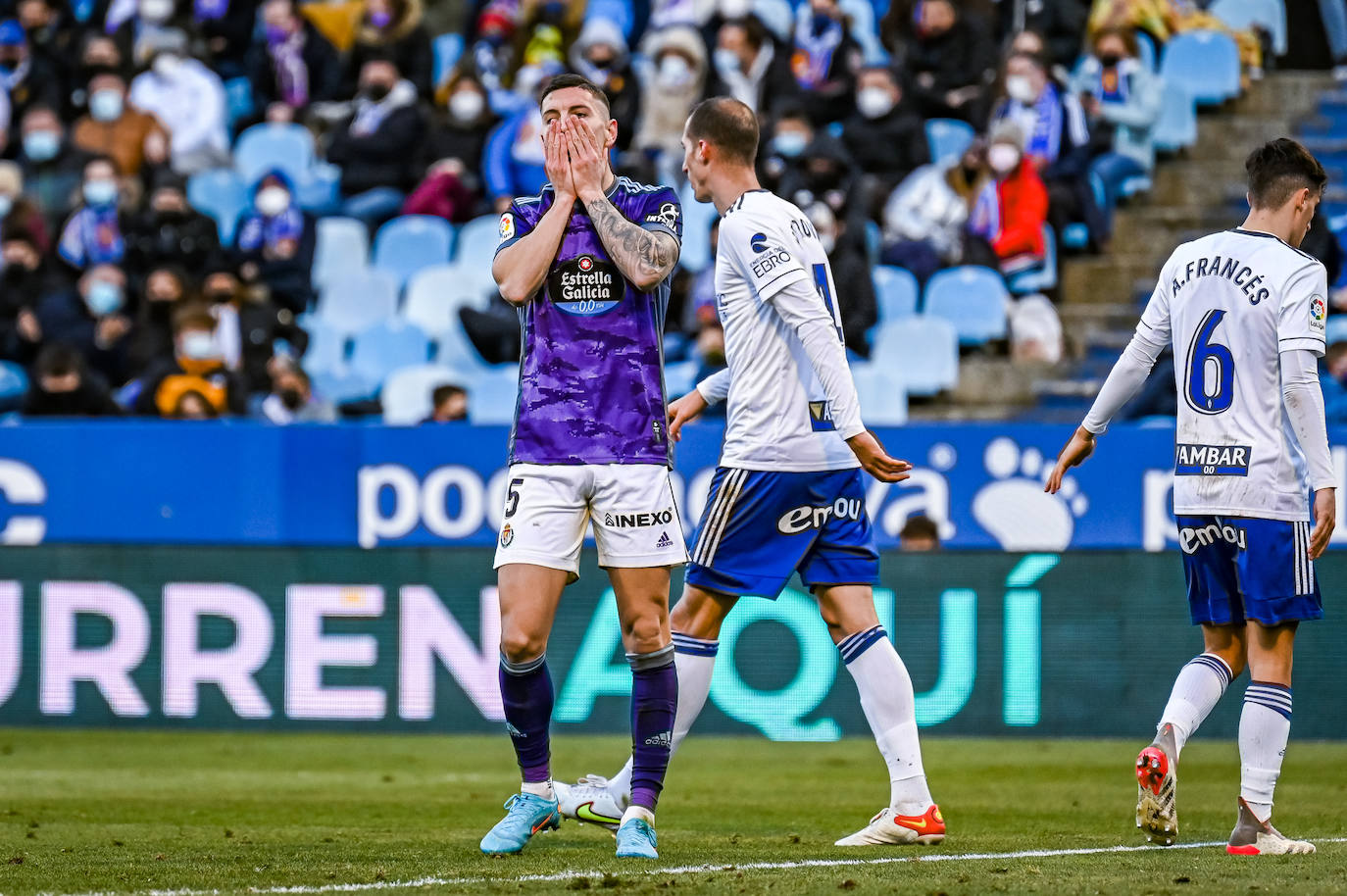 Partido entre el Real Zaragoza y el Real Valladolid, en La Romareda. 