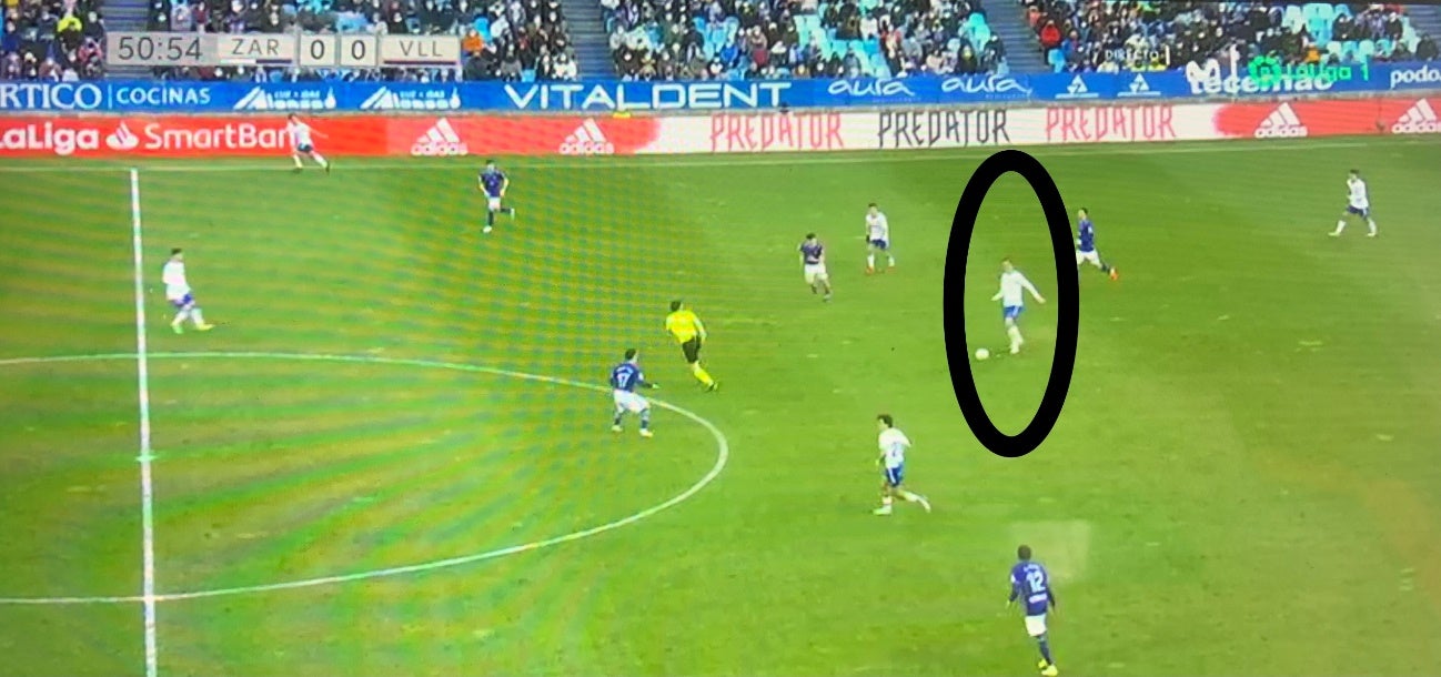Salida de balón habitual del Real Zaragoza