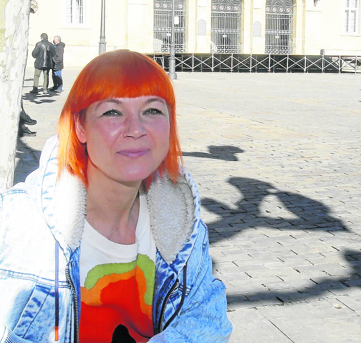 Natalia Lylvynenko, en la Plaza Mayor de Palencia, donde vive hace veinte años.