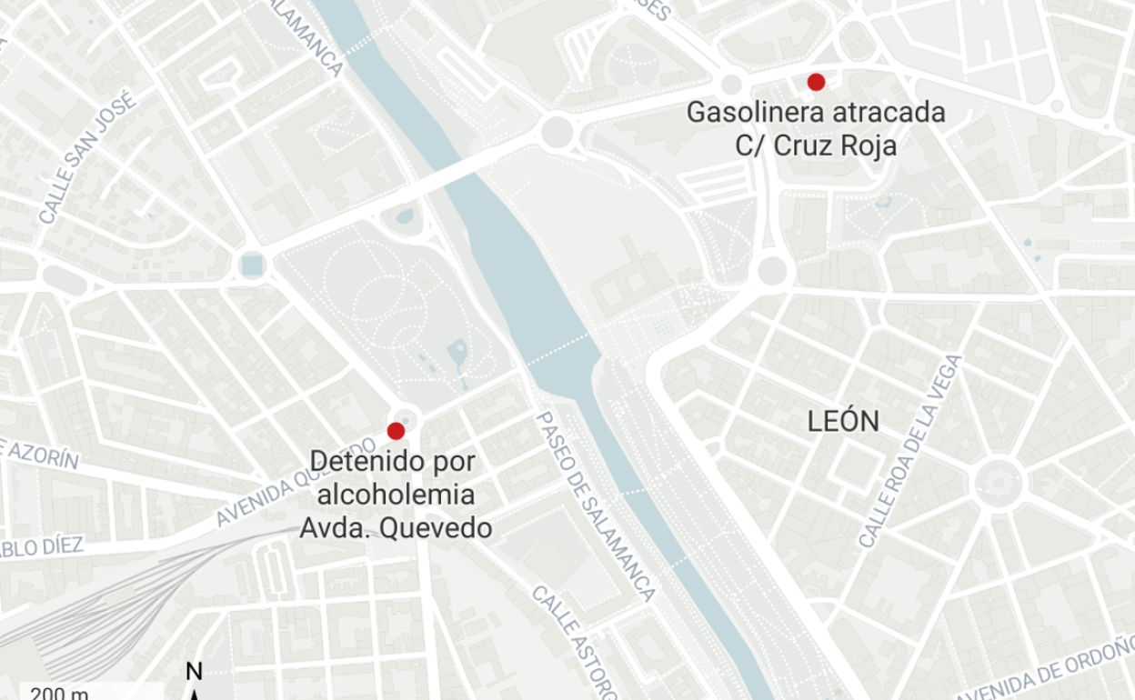 Detenido por robar casi 500 euros en productos en una gasolinera en León