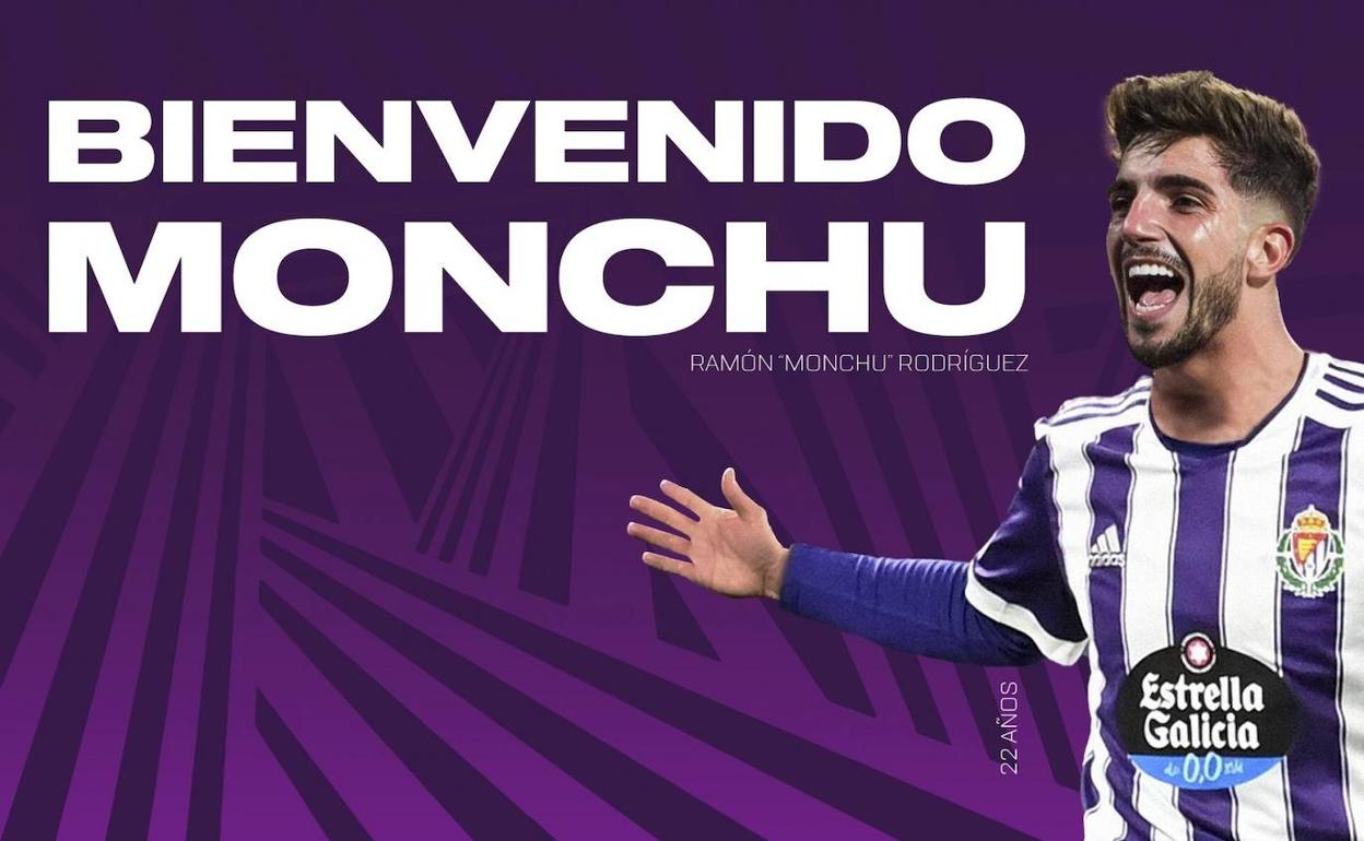 Anuncio del fichaje de Monchu en la web oficial del Real Valladolid