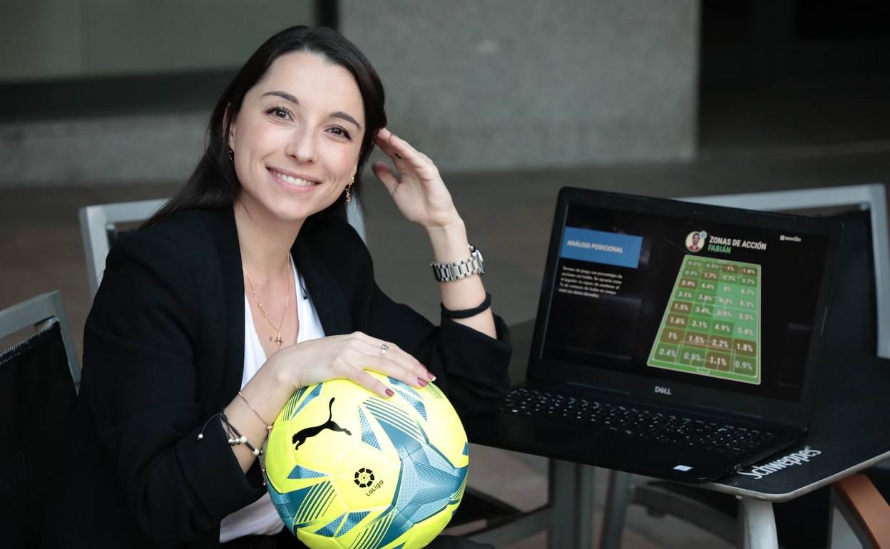 Sara Carmona, responsable de análisis de datos en la agencia You First Sports y colaboradora de LaLiga, el pasado miércoles en Valladolid.